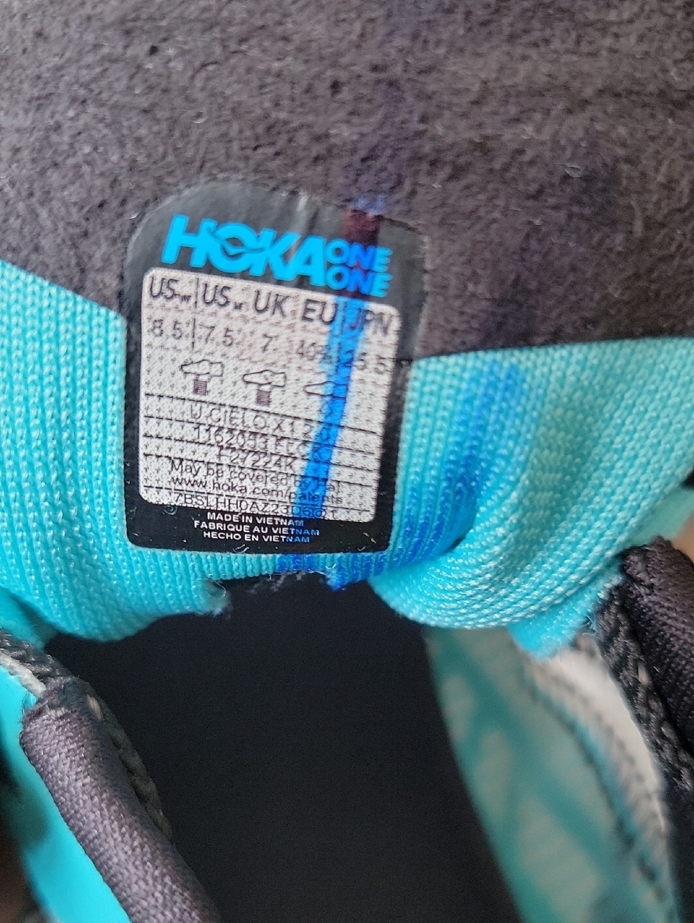 Hoka One One Cielo X1 2.0 Size W8.5 M7.5 Frost Black Athletic Running Sneakers - Picture 10 of 10